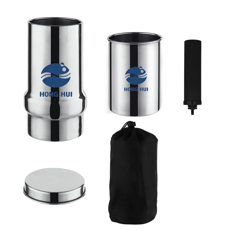 HONG HUI NSF/ANSI 42&372 1L Portable Outdoor Stainless Steel Water Purifier Gravity Water Filter