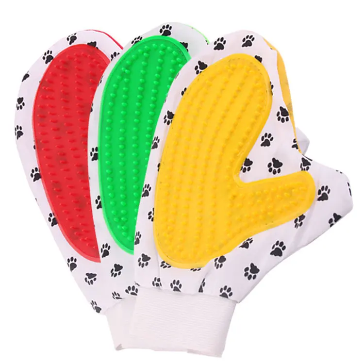 Pet Dog Bath Massage Brush Cat Gloves Rubber Hair Removal Brush Pet Grooming Glove