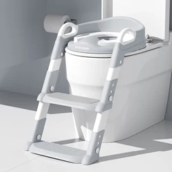 Portable plastic baby potty training toilet seat with step stool ladder