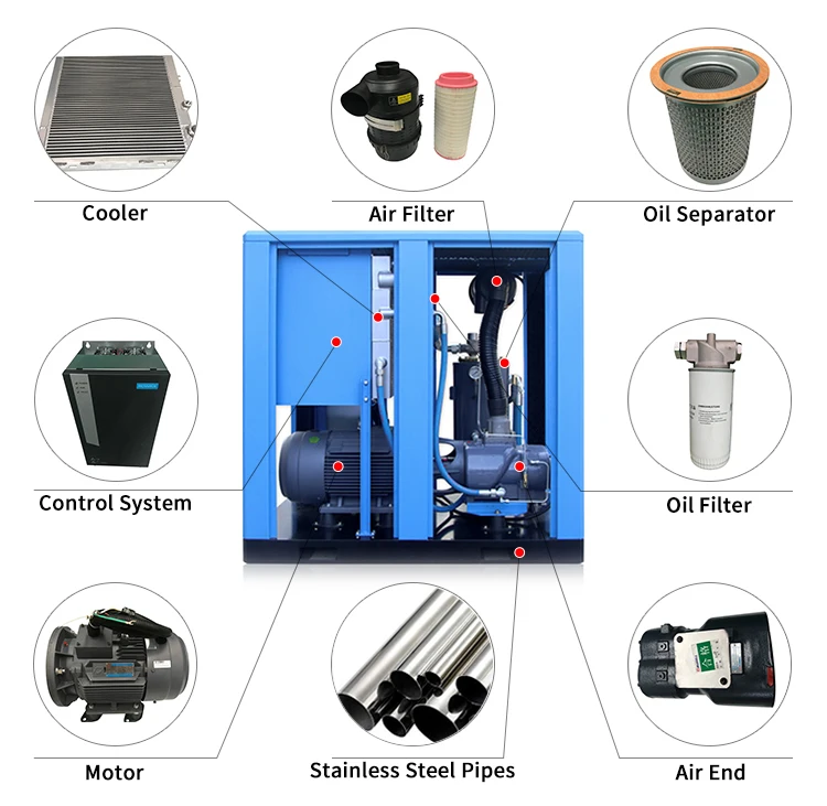 Factory Custom 22 kw 131 cfm silent High Pressure Rotary industrial compressors screw air compressor manufacturer