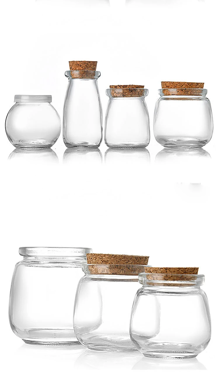 7 oz 10oz Cute mini glass containers with cork tops for candle making