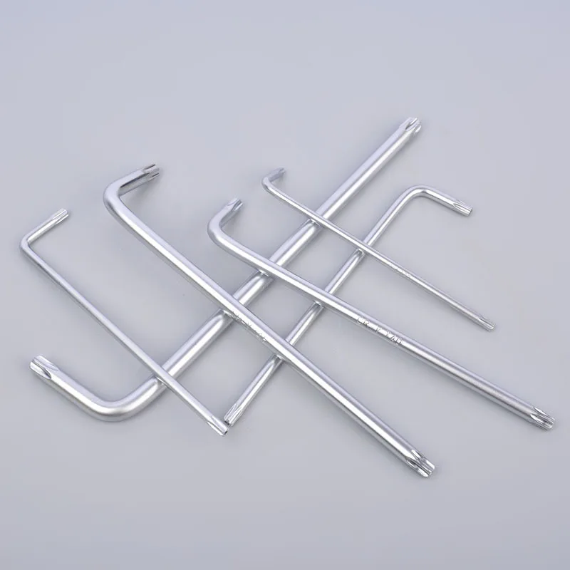 9PCS Chrome Plated Long Arm Offset Safety Security Torx Key Star L-shaped Wrench Set