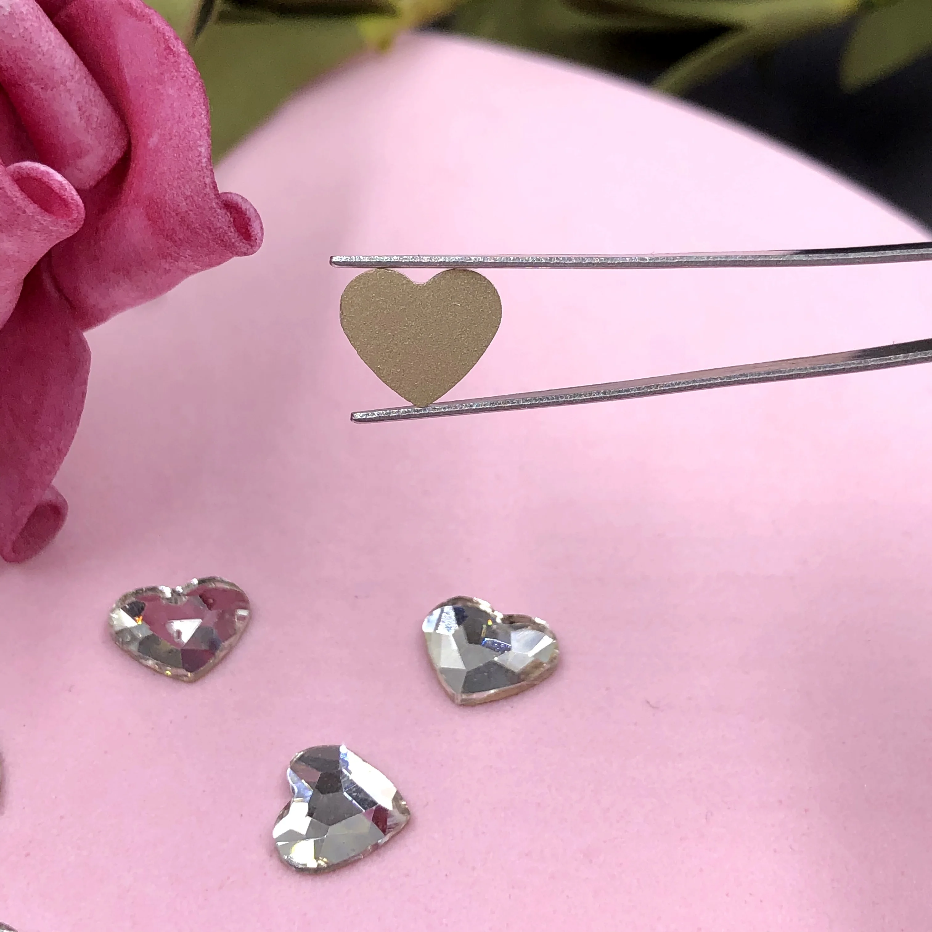 Glass Heart Shape AB Non Hot-fix Rhine Stone Loose Gems Large Flat Back Crystals Rhinestones