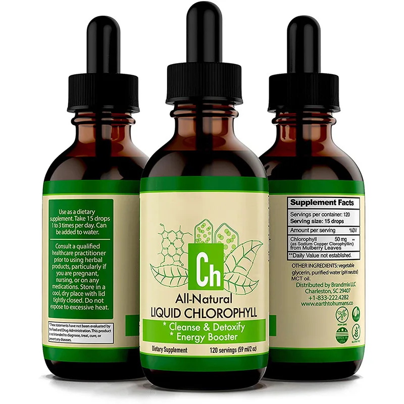 All-Natural Pure 60ml Liquid Chlorophyll Drops In Stock