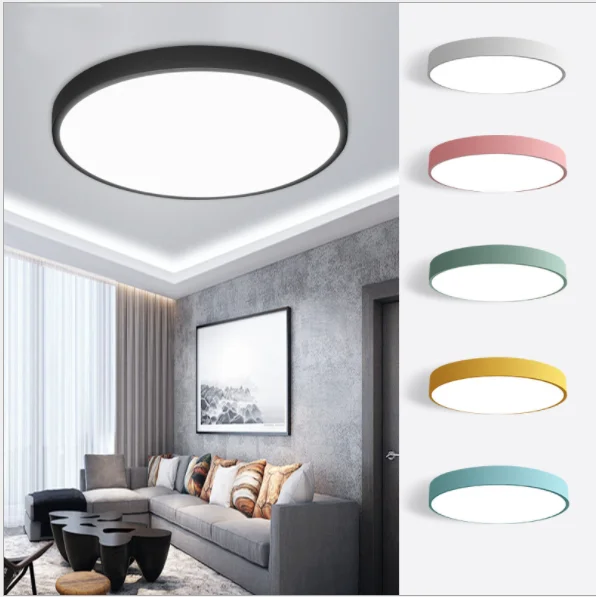 Bedroom lamp balcony living room Macaron round Nordic ceiling light ultra-thin LED corridor corridor lamp ceiling led light