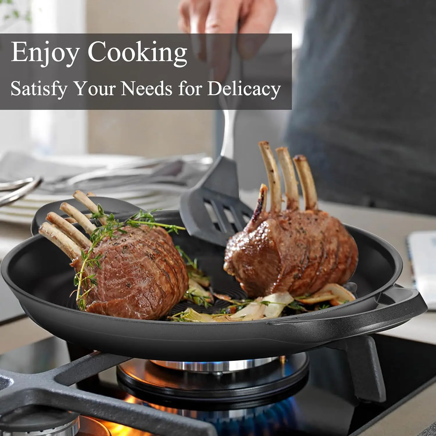 Cast Iron Griddle Roasting Grill Pan Outdoor Bbq Skillet Griddle Pan Barbecue Nonstick Lid Griddles & Grill Pans For Stove Top