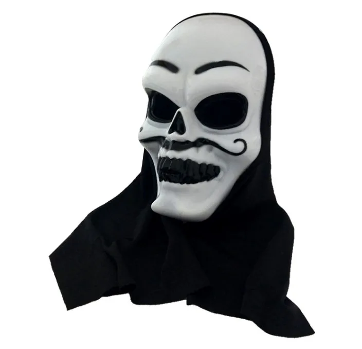 Scary face Mask Halloween characters dress up props full-face ghost head Mask big beard plus cloth  party Mask