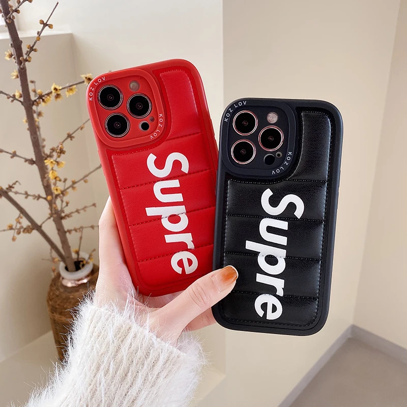 Color printing pattern brand case for iphone 13 customized LOGO Puffer Phone Case Soft Silicone Cover Fashion Brand for iphone