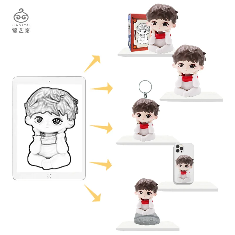JYT 009 Custom Small Cute Cartoon Girl Figurine Exquisite Resin Crafts Ornaments With Anime & Frozen Themed Animals for Boys