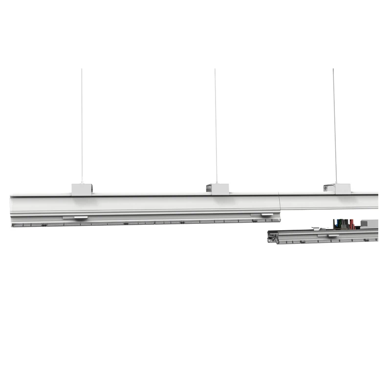 60w 5FT 150lm/w Led Linear Pendant Light Fixture Trunking Lighting System With Dali 0-10v Dimming Optical Lens