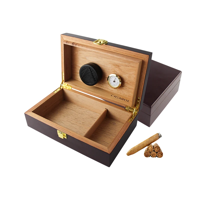 Оригинальная коробка для сигар от производителя, кедровый хьюмидор для сигар ручной работы, дорожный хьюмидор для сигар с гигрометром и увлажнителем