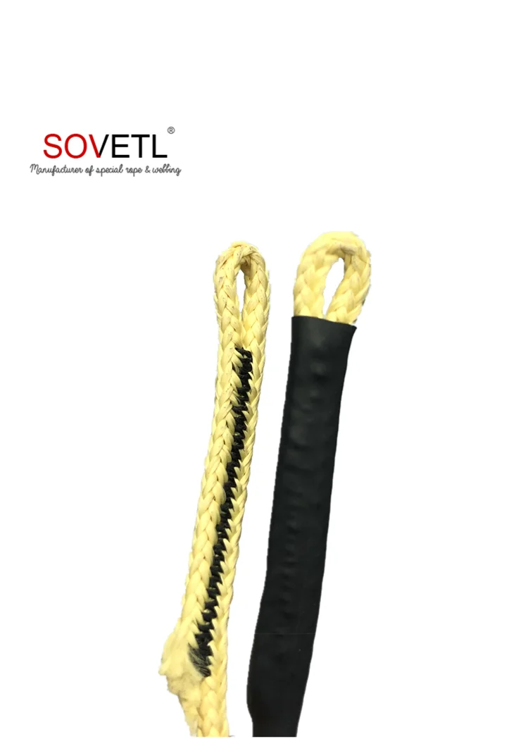 
Promotion low stretch aramid fiber rope with stitched loops 