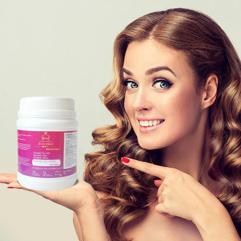 500g 1000g anti wrinkle anti aging collagen drinking powder skin care nail collagen powder with hyaluronic acid and vitamin c