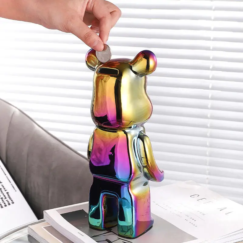 Creative Instagram trend Violent bear piggy bank resin ornaments living room porch wine cabinet TV cabinet home decor