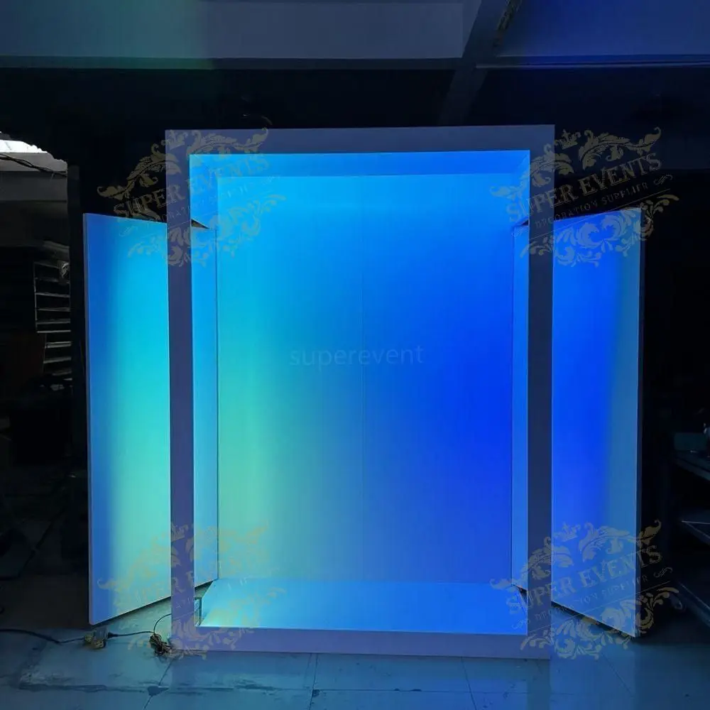 New vogue photo booth backdrop box PVC Wedding party decoration props Magazine Box Photo Booth with led light with doors