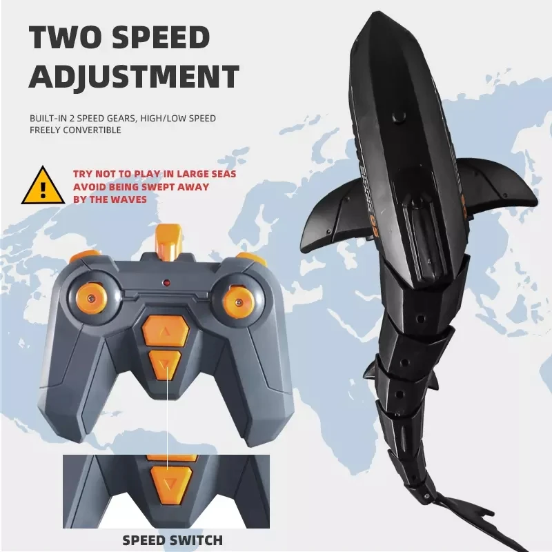 Toys Shark Remote Control Toy 2.4g Remote Control Simulation Shark Boat Underwater Rc Electric Racing Boat