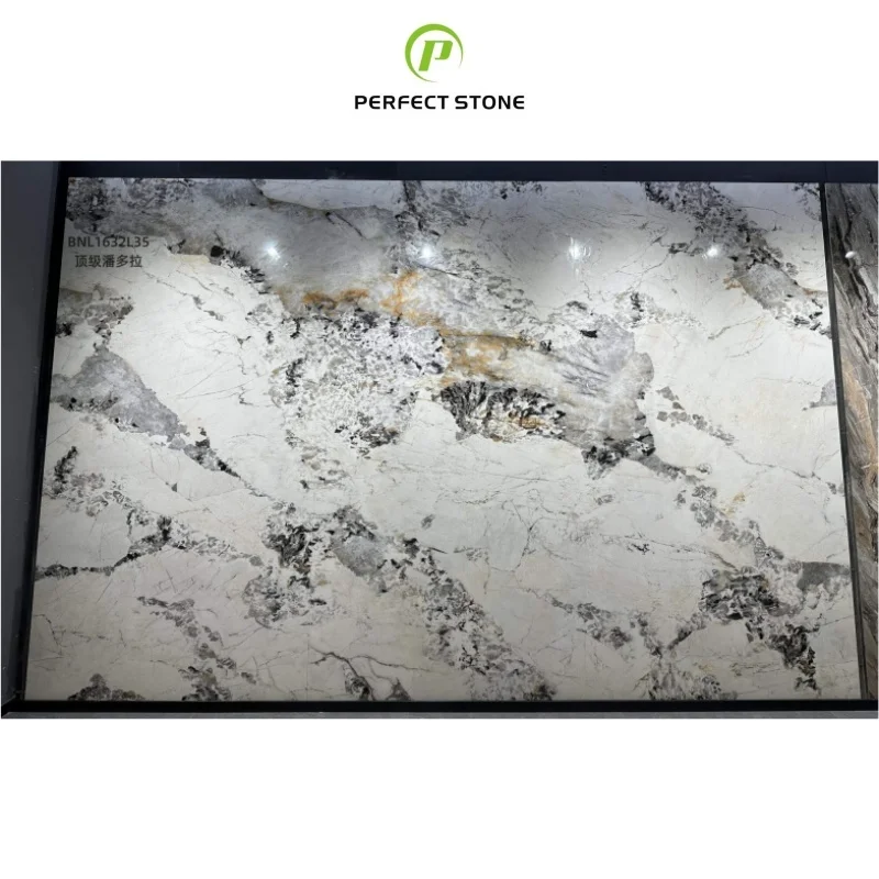 Ceramic Polished Glazed Slabs Pandora Sintered Stone Tile 1600*3200*12mm For Living Room Sintered Stone Slabs