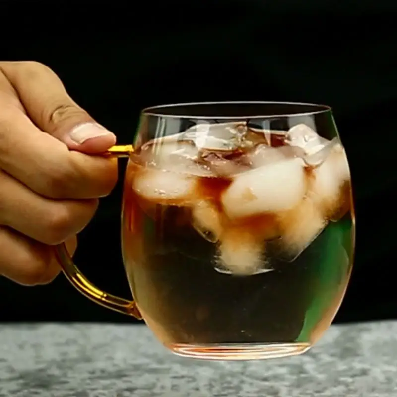 Лидер продаж стеклянная кружка с цветной ручкой 255 мл