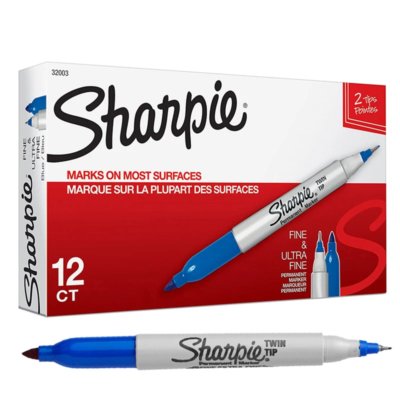4 colors  Sharpie 32000 Fine Marker Pen Twin Tip Markers Quick Dry Ink Smooth Writing for Office,Laboratory,Industrial