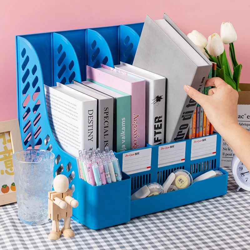Small Fresh creative simplicity Plastic Magazine File Rack Multi Color File Holder magazine holder