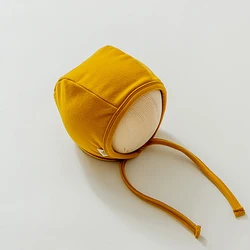 Solid Color Korean Style Photography Props Baby Autumn Winter Hat Cotton Bonnet Wholesale Cotton Hats