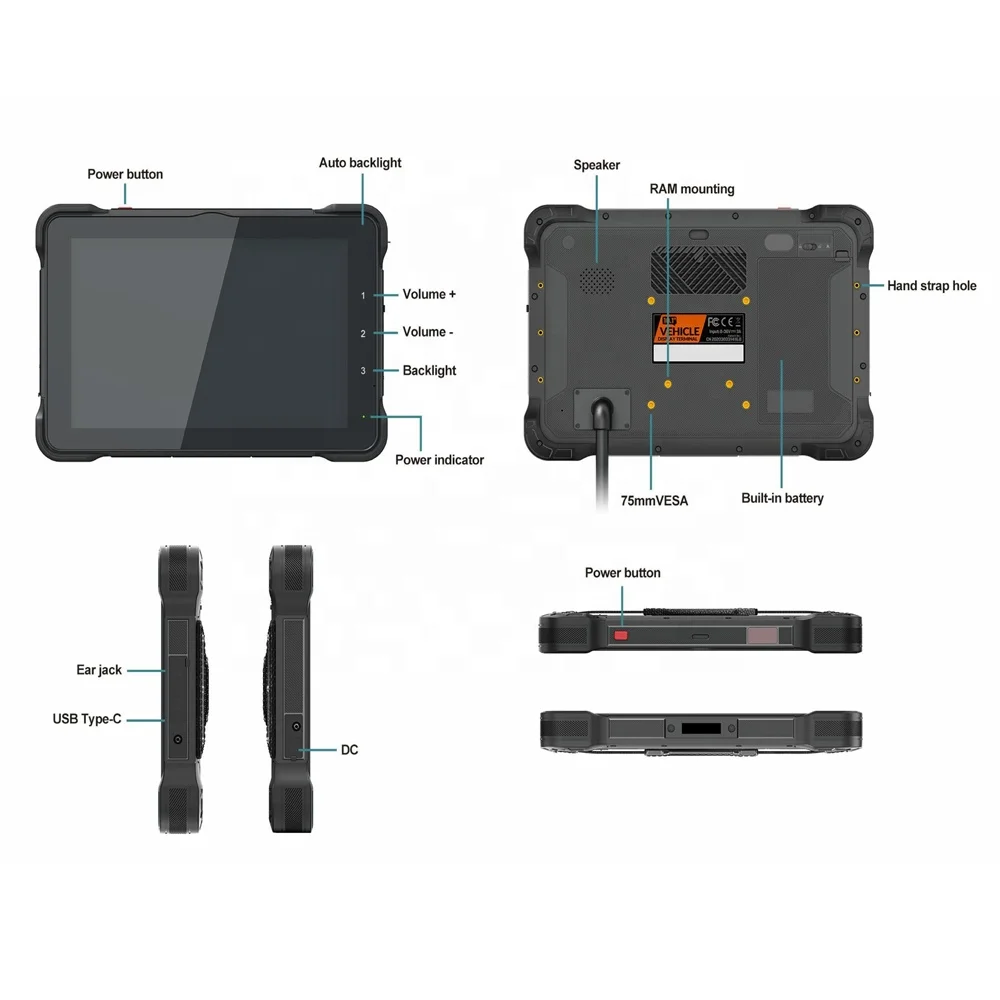 10 Inch Panel PC Rugged Linux All in One Compute Touch Industrial Tablet PC