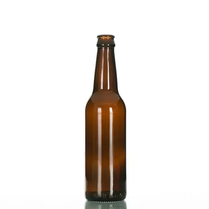 Hot Selling 250ml 330ml 500ml Amber Glass Beer Bottle with Metal Cap