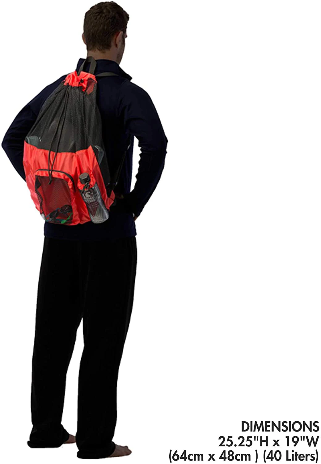 Drawstring outdoor sports training GYM mesh bag backpack wet and dry swimming gear backpack