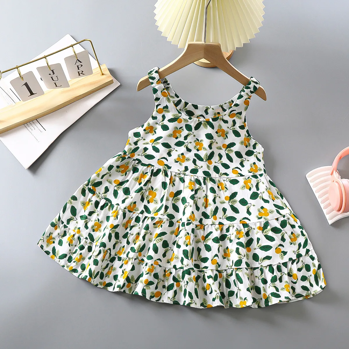 Children Girl Clothing Kids Clothes Flower Girls Dress with Floral Print Wear Vendor Designers Summer Custom Wholesale Big Kids