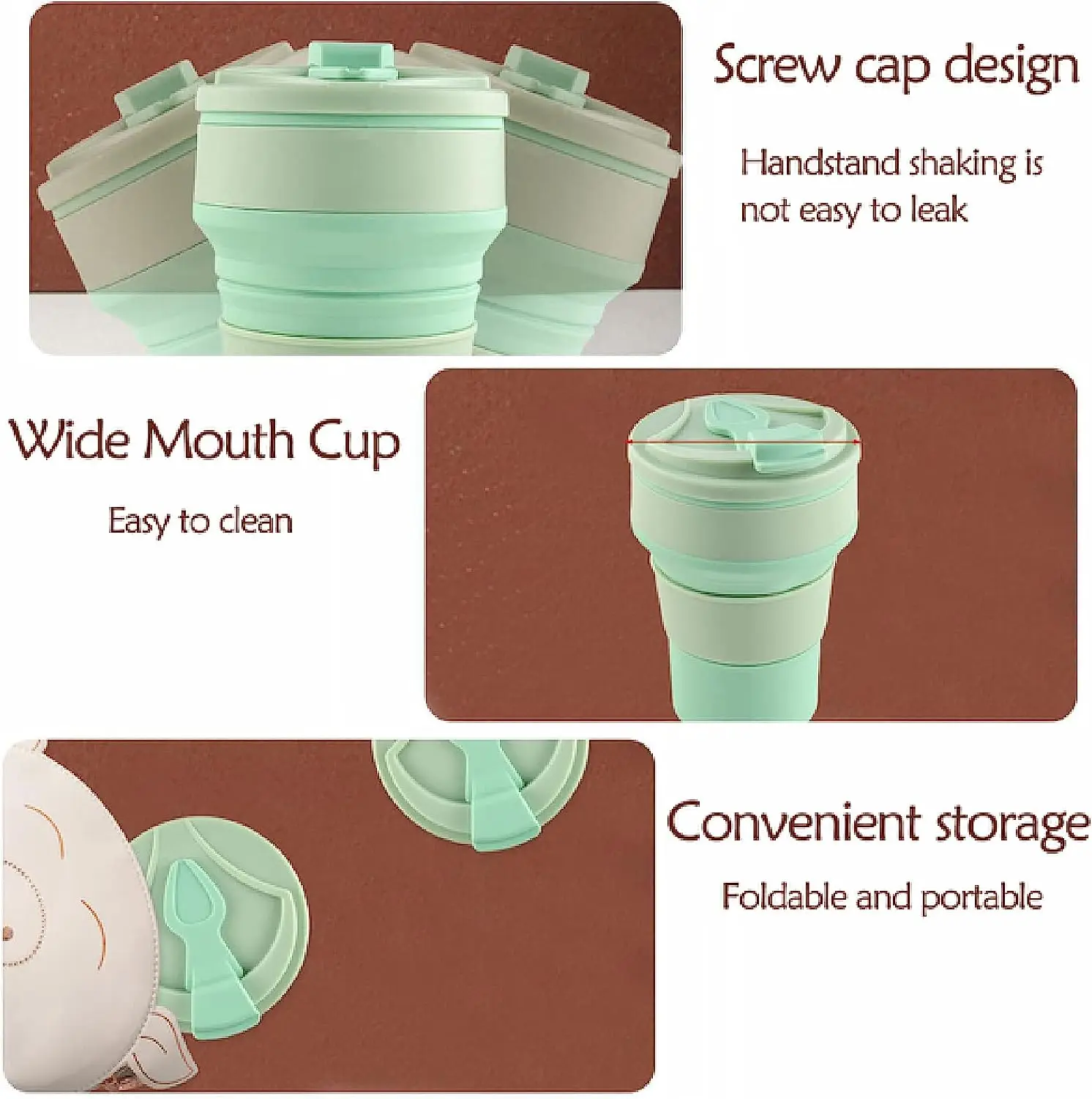 silicone collapsible coffee mug Food Grade Silicone Portable Folding Travel Cup Sport Bottle with Lids for Kids Adults