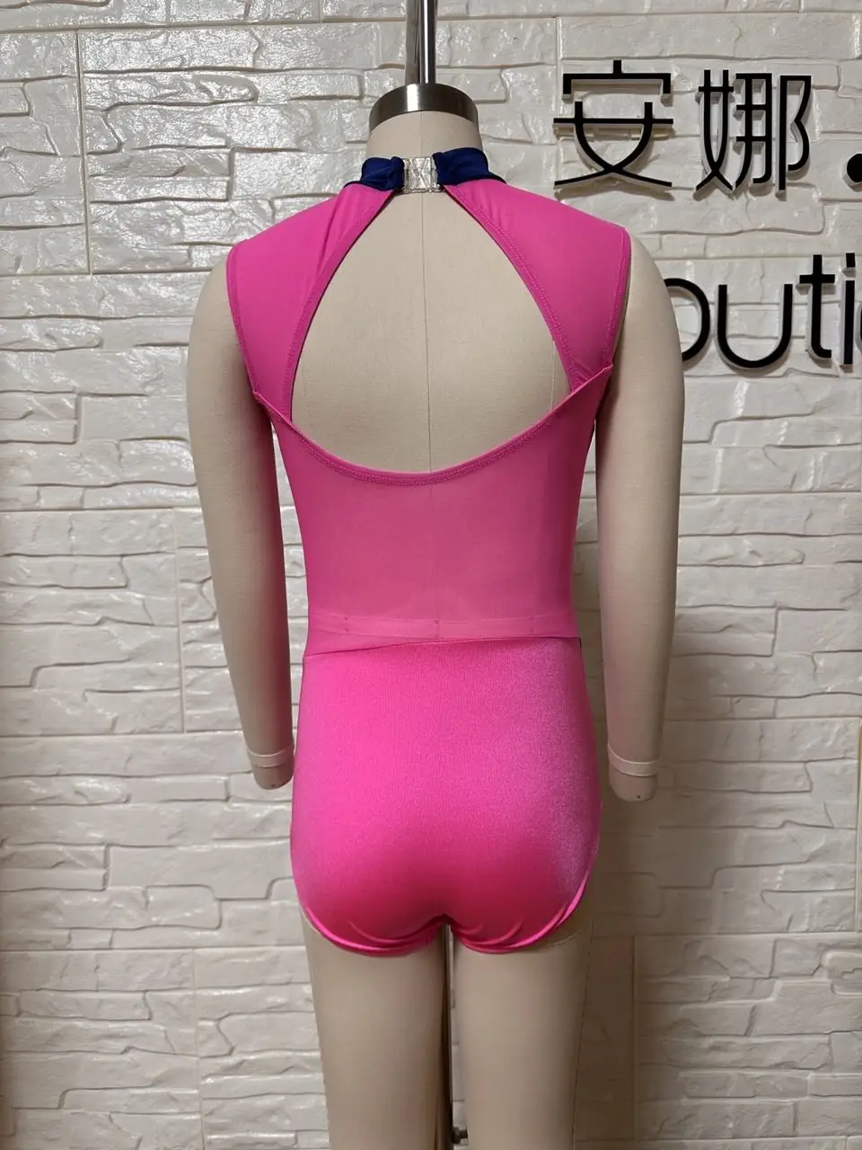 Factory Candy Pink Navy White Stripe Lycra Snazzy Leotard Dance Wear Dress For Girl
