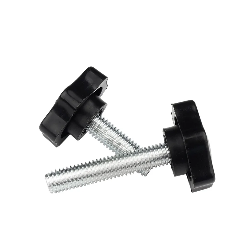 M8 x 50mm 32# Thread Replacement Star Hand Knob Bakelite Hand Tighten Screw Tightening Screw Black Head diameter 32mm