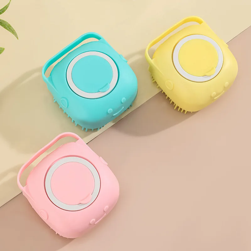 silicone dog grooming brush pet cleaning brush silicone pet cat cleaning brush