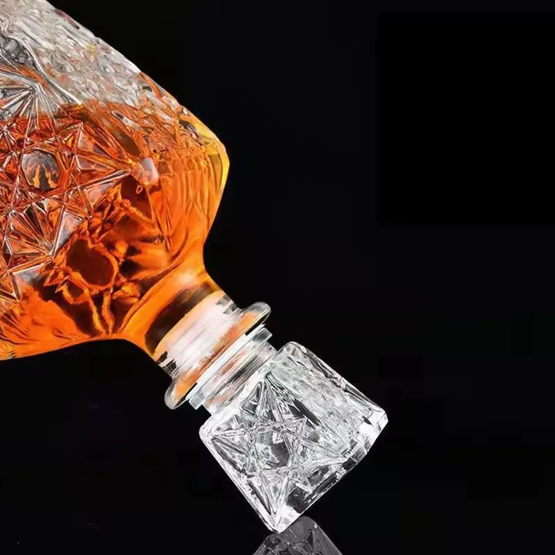 750 мл прозрачная XO стеклянная бутылка ликера для бренди виски фруктового вина с крышкой утолщенная