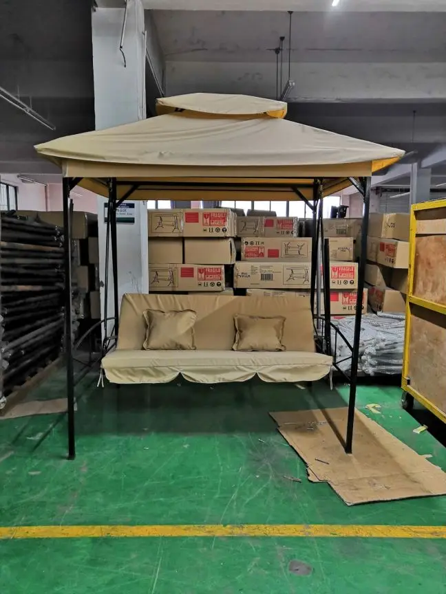 Luxury Standing Swing Gazebo Chair and Bed with Mosquito Net for Outdoor Garden Use
