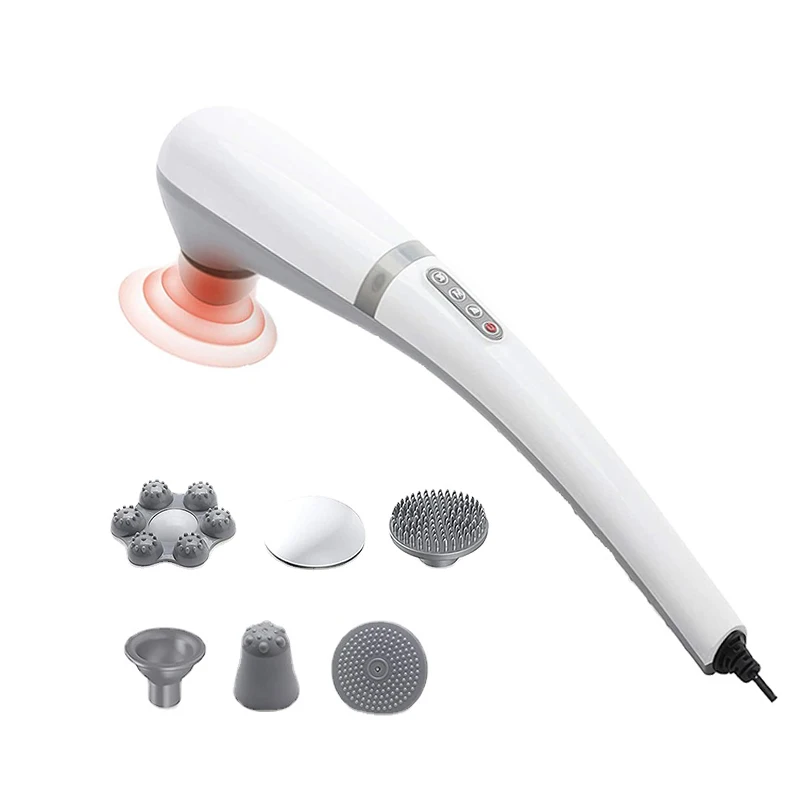 LUYAO Hot Selling Double Head Handheld Massager Infrared Hot Cold Powerful Compact Dolphin Wood Neck