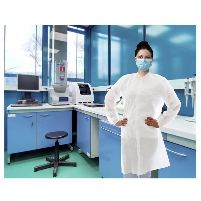 Cheap Disposable Polypropylene  Lab Coats Sterile Cleanroom Laboratory Gown For Doctors