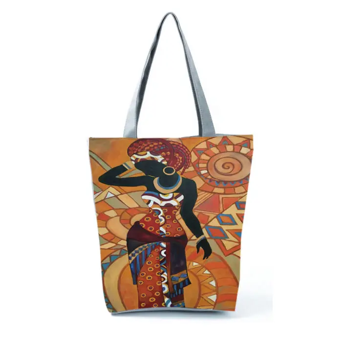 Custom printed logo handbag waxed wholesale tote bags canvas bag gift grocery shopping bag