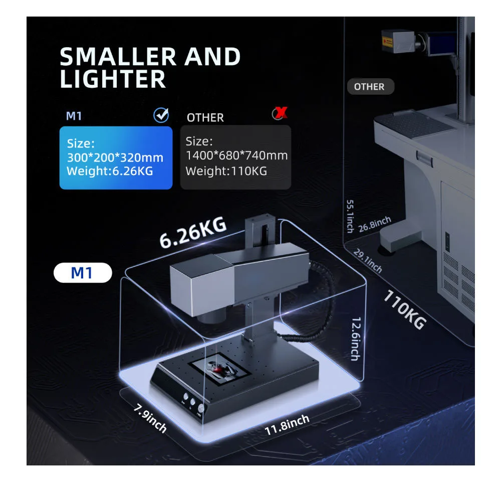 Fiber Laser Marker and Engraver Machine Mini Programmable with AI DXF PLT Supported Used Condition