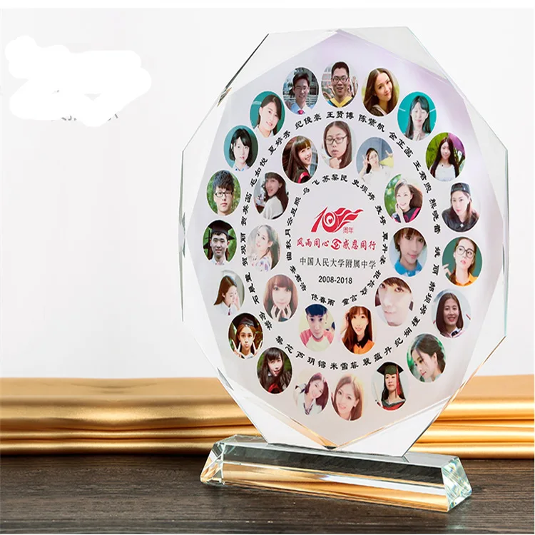 Customized crystal trophy Listed Classmates Reunion Graduation Season Commemoration Dealer Authorized Brand Crystal Medal