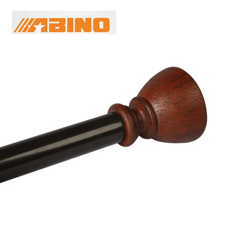 Unique luxurious wood grain rod finials curtain decoration accessories window blind pole