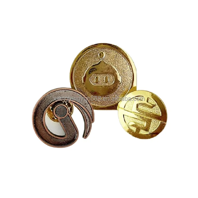 Custom security guard metal badges collar pin tie pin mini metal badges stainless steel metal name badge with magnet
