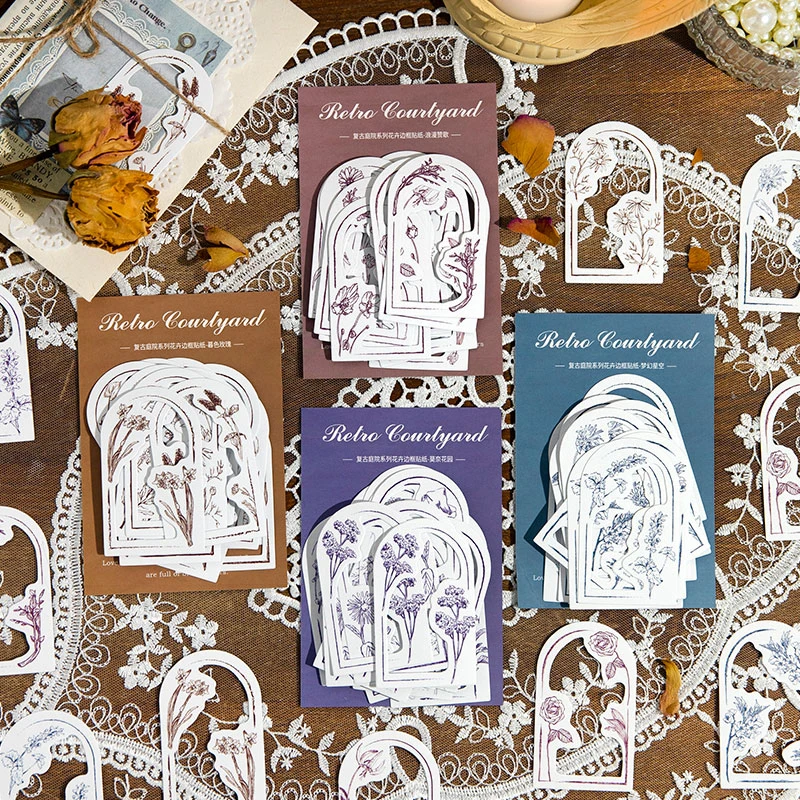 30pcs/pack Vintage Lase material Scrapbooking Supplies Aesthetic Scrapbook Stickers,For Notebooks,Gift Package Cottagecore Decor