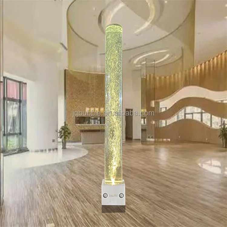 Luxury Home & Office Art Decor LED Light Columns Lamp Novelty Design with Artificial Fish Living Office Space Decoration