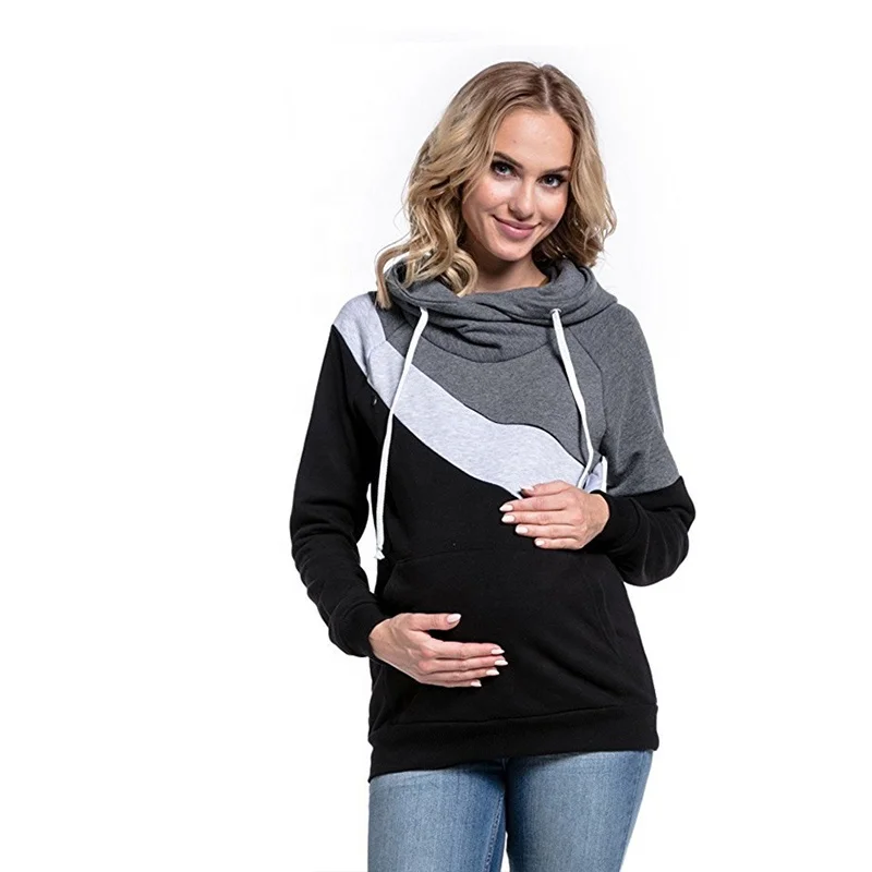 Maternity Sweatshirt Women Nursing Maternity Long Sleeves Breastfeeding Hoodie Pregnant Women Long Sleeve Sweater