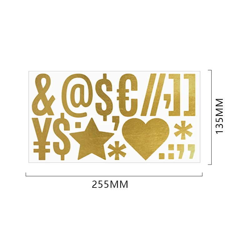Gold Stamping Letter Sticker DIY Scrapbooking Packaging Labels Metal Nickel Adhesive Vinyl Alphabet Stickers Card Craft Gifts
