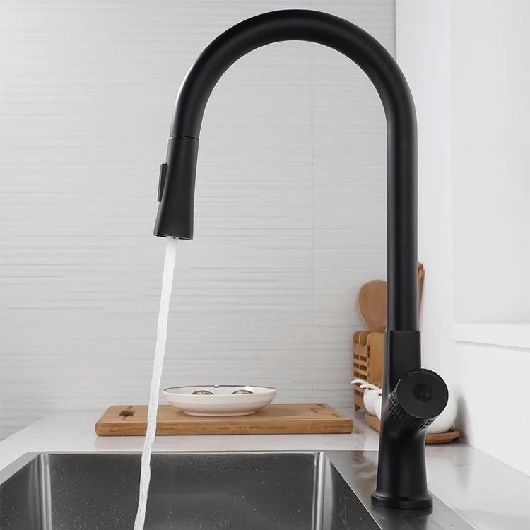 360 Rotatable Touchless Motion Sensor Pull Down Kitchen Faucet  with 2 Modes Sprayer