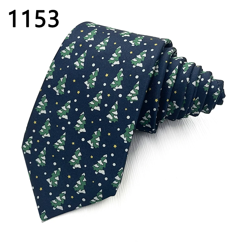 Santa Claus Christmas Garland Lively Festival Printed Mens Neckties Fashion tie Factory