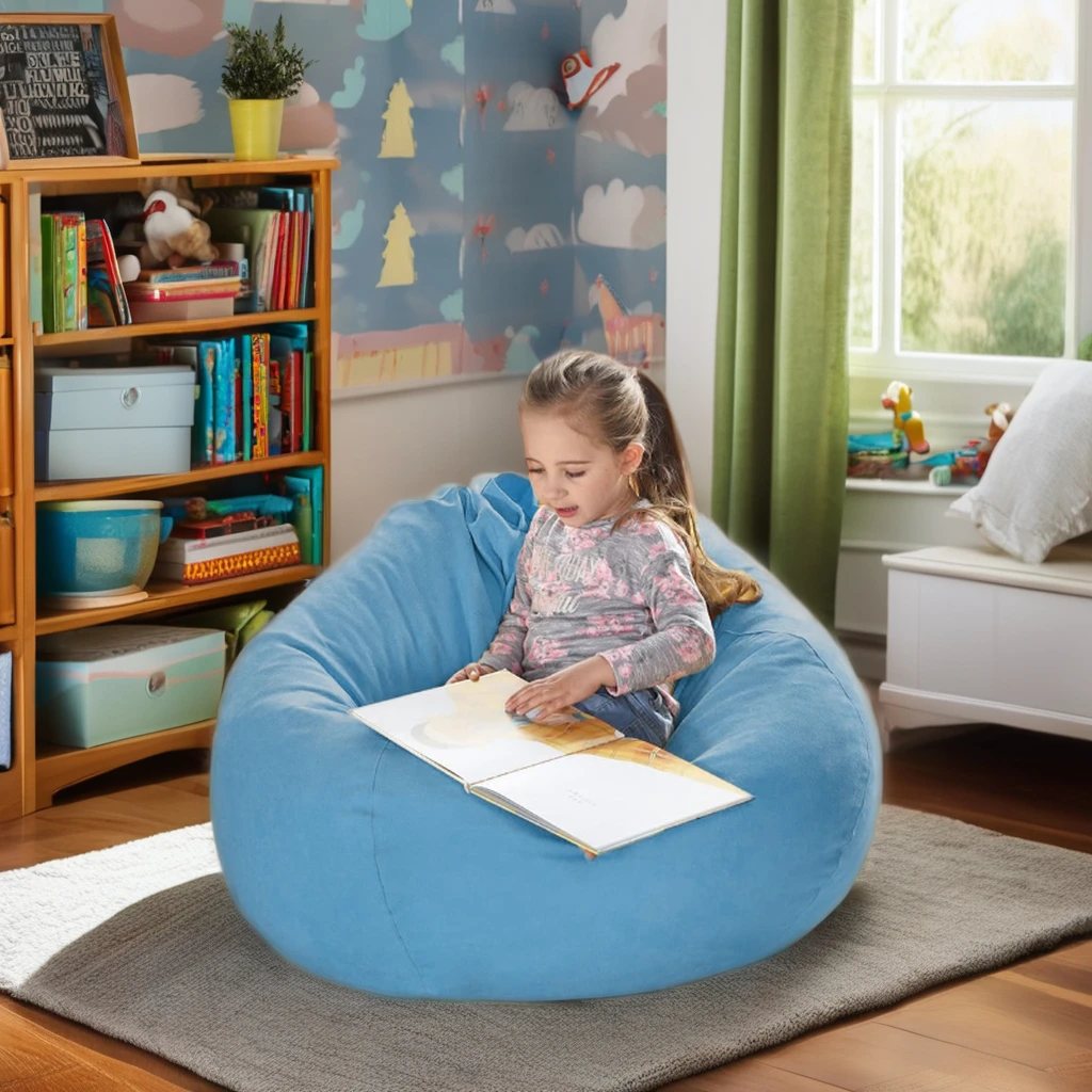High Quality Baby Bean Bag Canvas Fabric Bean Bag Chair Modern Living Room Bedroom Corner Baby Lazy Bean Bag