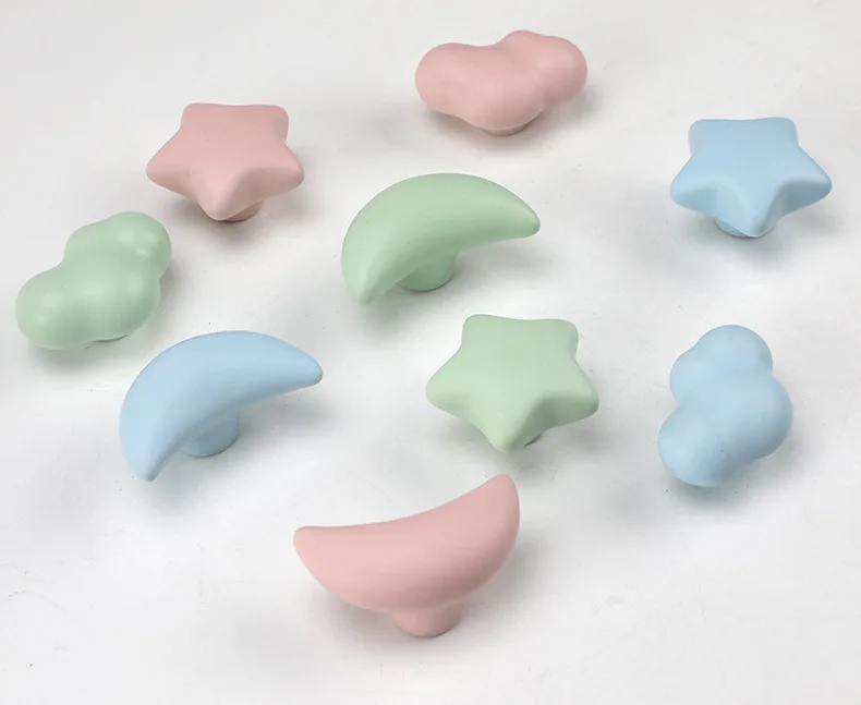 JAYA Modern Colorful cute kids Drawer Cabinet  Round Kitchen Pulls Ceramic Handle door knob